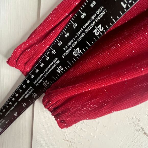Windsor Women’s Size L Red Glitter Off Shoulder Corset Bustier Long Sleeve NWT - Picture 6 of 14